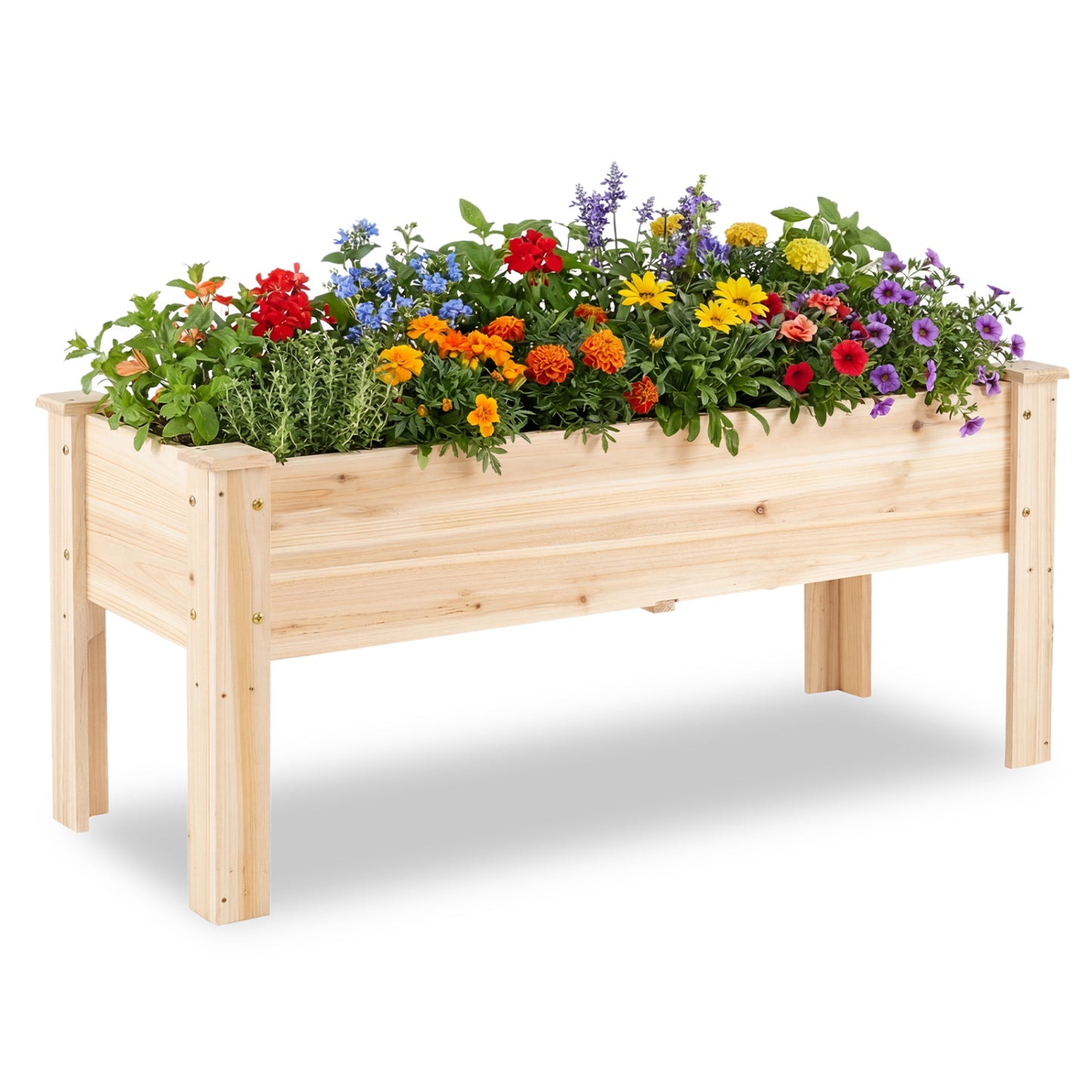 Elevated Wooden Raised Garden Bed with Legs - 175 LBS Capacity