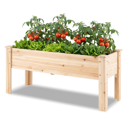 Elevated Wooden Raised Garden Bed with Legs - 175 LBS Capacity