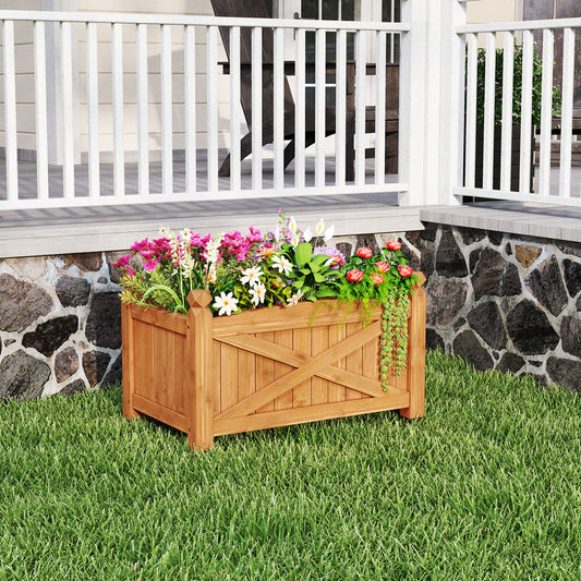 Wooden Raised Garden Bed Drainage Holes for Patio Garden-S