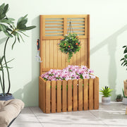 Wooden Raised Garden Bed with Privacy Screen