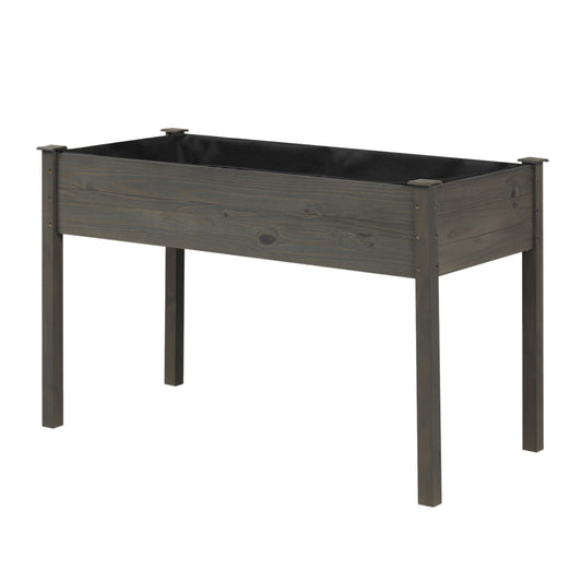 Wooden Raised Vegetable Garden Bed Elevated Grow Vegetable Planter-Gray