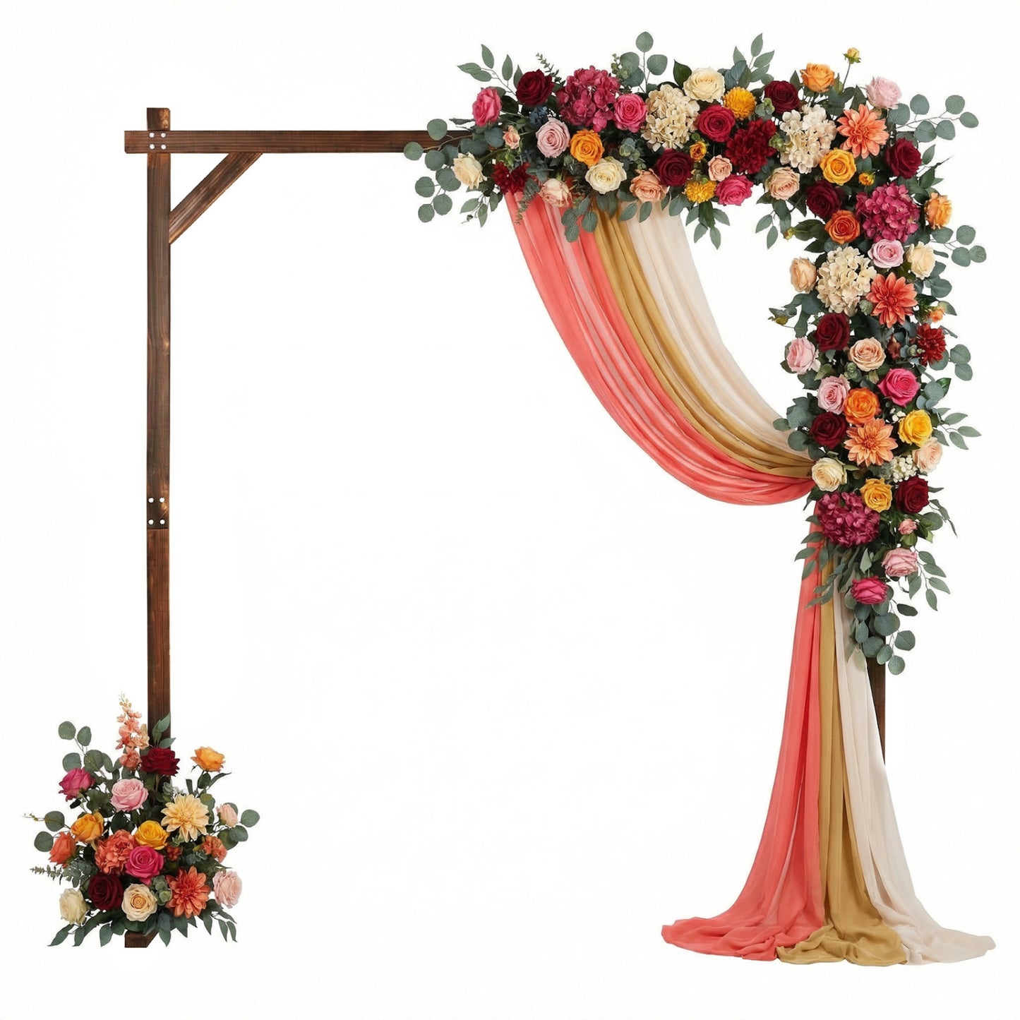 Wooden Wedding Arch Solid Wood Arbor Backdrop Stand for Wedding Ceremony-Square - Square