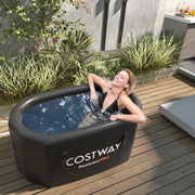 XL 129 Gal Oval Ice Bath Tub with Cover and Hand Pump for Athletes