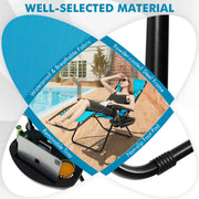 Outdoor Folding Zero Gravity Reclining Lounge Chair-Light Blue