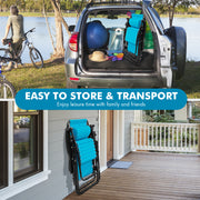 Outdoor Folding Zero Gravity Reclining Lounge Chair-Light Blue