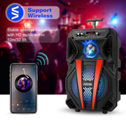 8” Wireless Party Speaker Subwoofer Bass Portable TWS Party Speaker