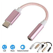 USB-C Type C Adapter Port to 3.5mm Aux Audio Jack Earphone Headphone Cable Cord