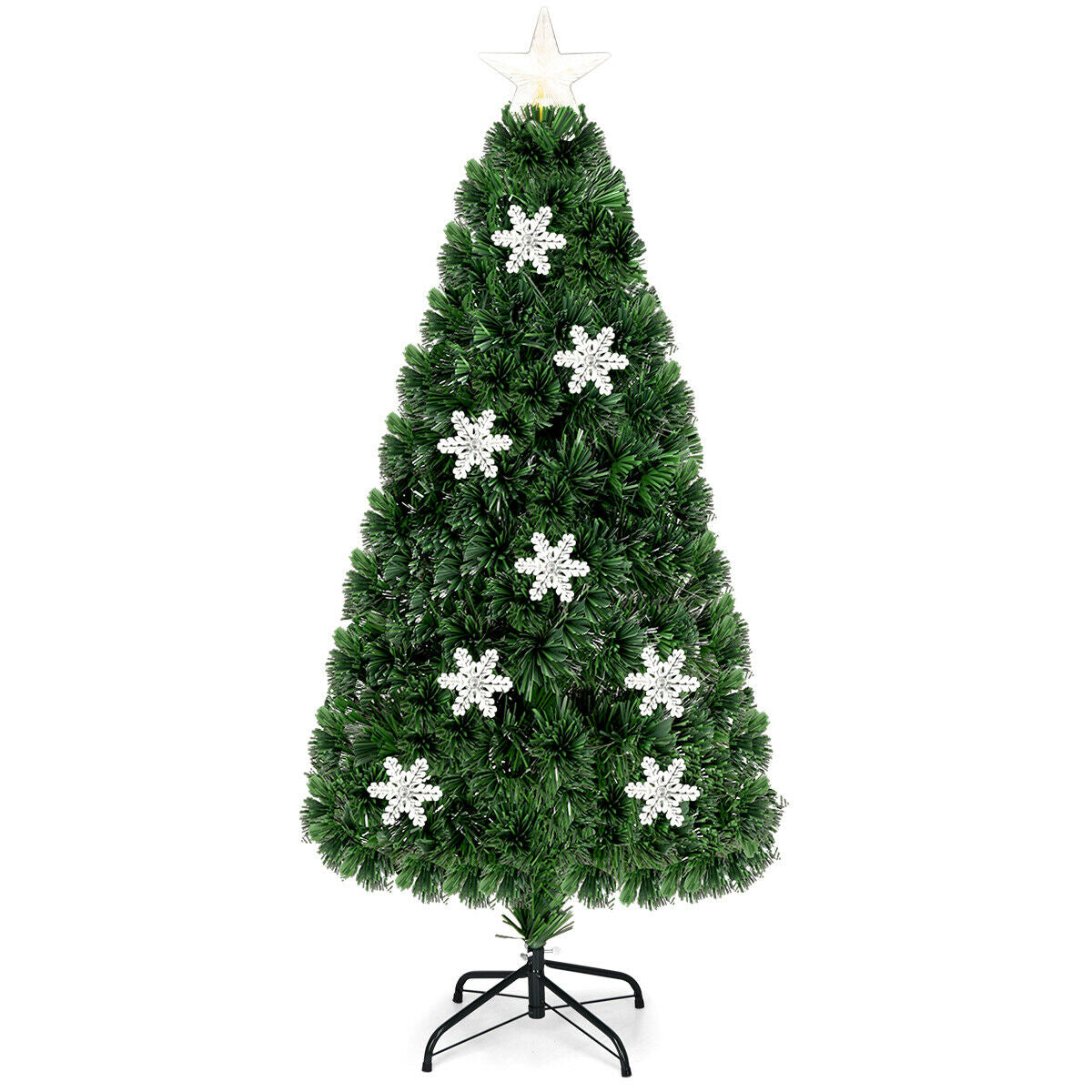 LED Optic Artificial Christmas Tree with Snowflakes-4 Feet - 5 Feet