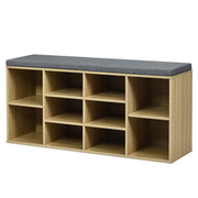 10-Cube Organizer Shoe Storage Bench with Cushion for Entryway-Beige