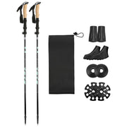 2Pcs Walking Sticks Collapsible Hiking Poles Folding Aluminum Trekking Poles Adjustable Hiking Sticks with EVA Foam Grips for Backpacking Hiking Mount