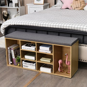 10-Cube Organizer Shoe Storage Bench with Cushion for Entryway-Beige
