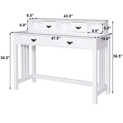 Home Office Writing Desk with 4 Drawer Computer Study Table