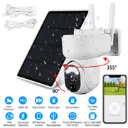 Solar WIFI Security Camera IP66 Waterproof USB Battery Powered