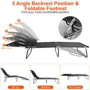 Folding Tanning Lounge Chair with Face Hole