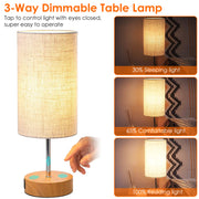 Touch Control Table Lamp 3-Way Dimmable Nightstand Beside Lamp