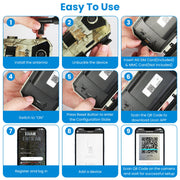 4G 4K 30FPS Solar Trail Camera Outdoor Wildlife Camera Motion Activated IP66 Waterproof with 140ºViewing Angle No Glow Night Vision SIM Card APP Contr