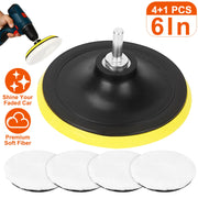 5Pcs 6" Buffing Polishing Pads Car Plush Buffing Waxing Wheels Mop Set