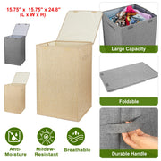 Beige Foldable Laundry Hamper