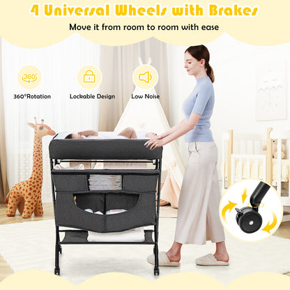 Portable Adjustable Height Newborn Nursery Organizer with