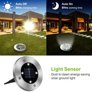 4pcs Solar Ground Light Waterproof Buried Light In-Ground Path Deck Lawn