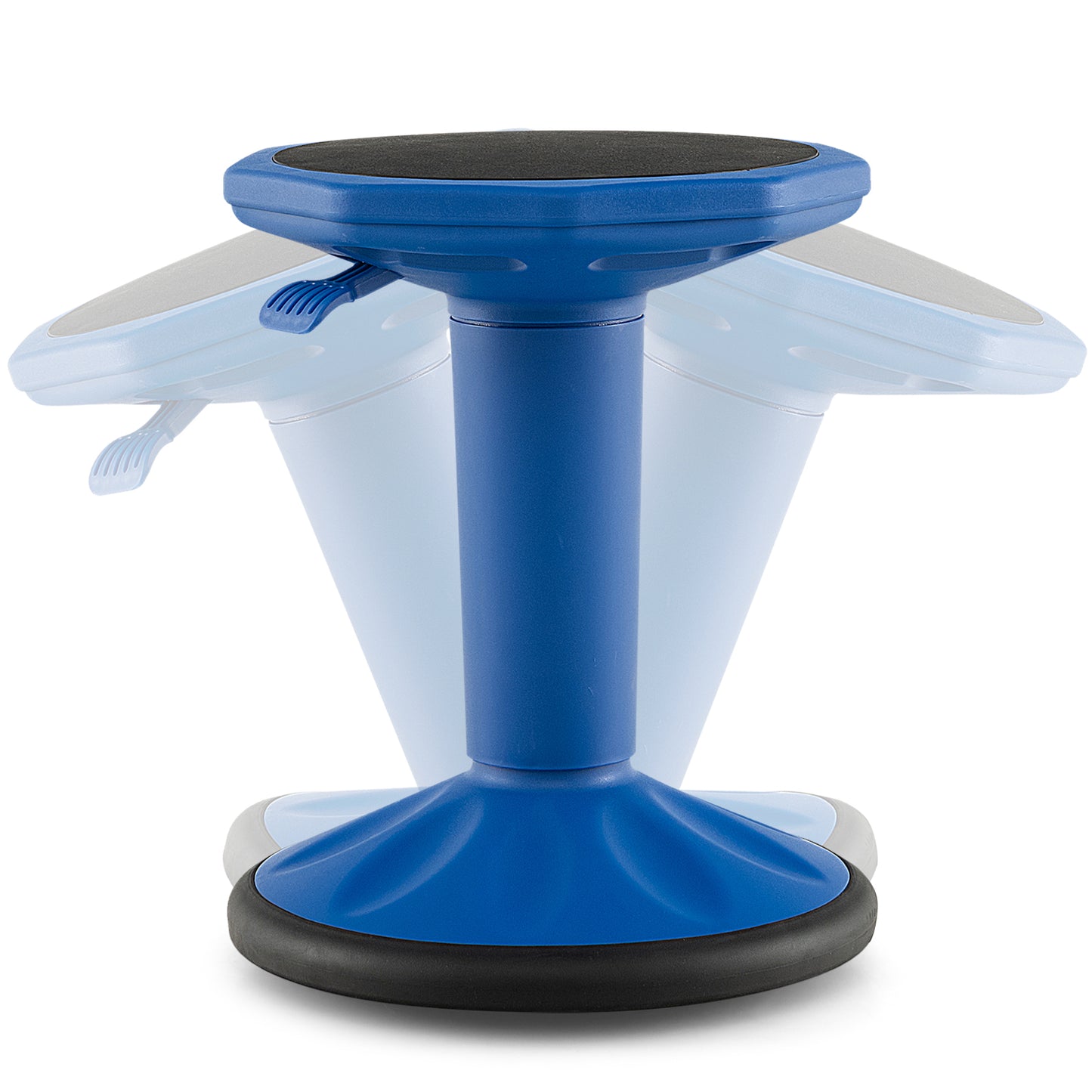 Adjustable Active Learning Stool Sitting Home Office Wobble Chair with Cushion Seat-White - Navy
