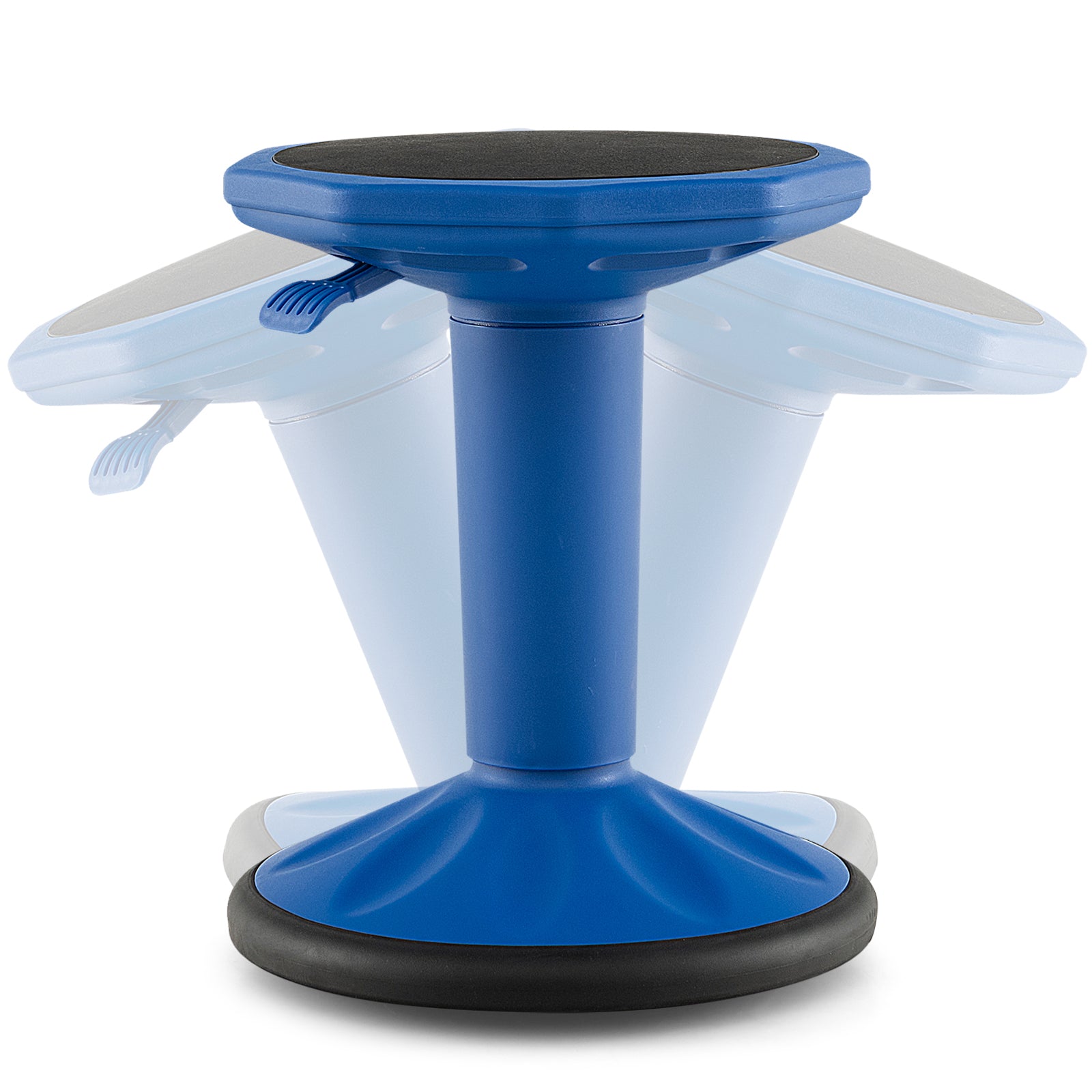 Adjustable Active Learning Stool Sitting Home Office Wobble Chair with Cushion Seat-White - Navy