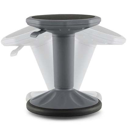 Adjustable Active Learning Stool Sitting Home Office Wobble Chair with Cushion Seat-White - Gray