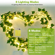 Artificial Ivy Battery Powered String Lights 360Pcs Leaves 100Pcs