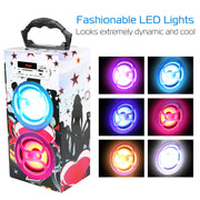 iRola Wireless Speaker 10W Powerful Subwoofer Wooden Loudspeaker FM AUX MMC for iPhone X Samsung S9 Tablet PC