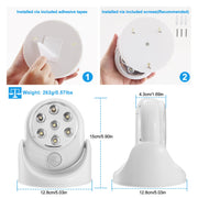 Wireless LED Spotlight 90 ° Motion Sensor Night Lamp 360°Rotate Cordless Stairs Lights Battery Operated