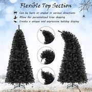 6/7 FT Artificial Christmas Tree with Bendable Top Section and Warm Light