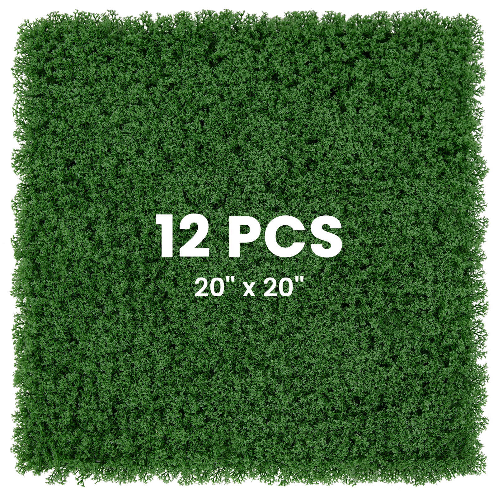 12 Pieces 20 x 20 inches Artificial Grass Wall Panels for Garden Yard Balcony-Light Green - Green