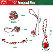 5Pcs Christmas Dog Rope