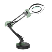 10X Magnifying Glass with Light And Stand Real Glass Lens Magnifying Desk Lamp with Clamp 5 Color Modes Dimmable Brightness For Craft Reading Painting