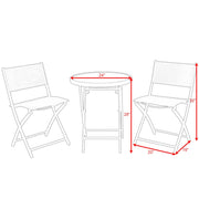 3 Pieces Patio Folding Bistro Set for Balcony or Outdoor Space-Red