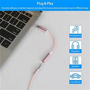 USB-C Type C Adapter Port to 3.5mm Aux Audio Jack Earphone Headphone Cable Cord