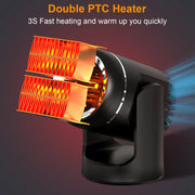 12V 120W Portable Car Heater 2 In 1 Heating Cooling Fan