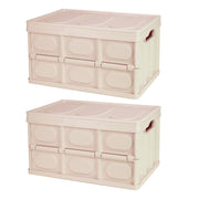 2Pcs 30L Collapsible Storage Bins With Dustproof Lid Waterproof Interior Bag Handle Stackable Storage Box Container Utility Organizer Crate For Campin