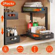2Pcs Under Sink Organizer