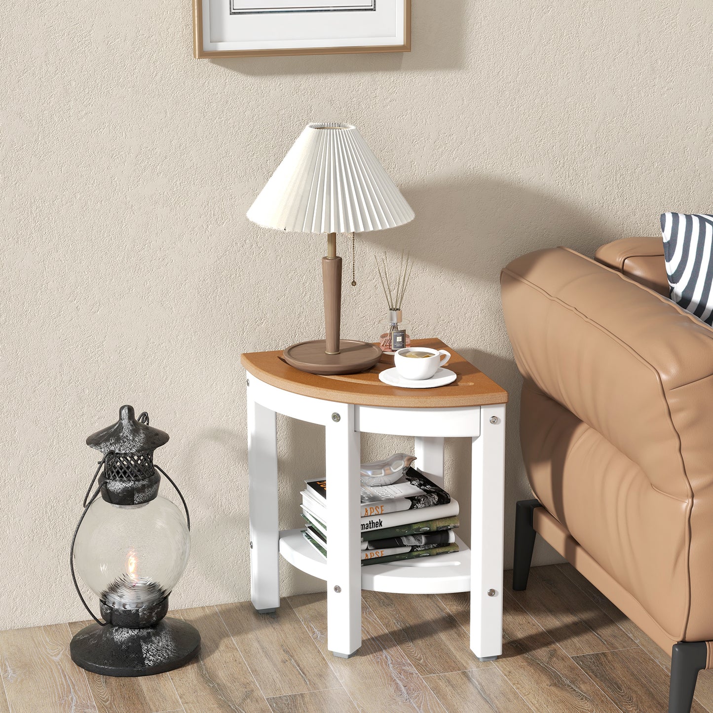 Heavy Duty Corner Shower Bench Stool with Storage Shelf for Shaving Legs