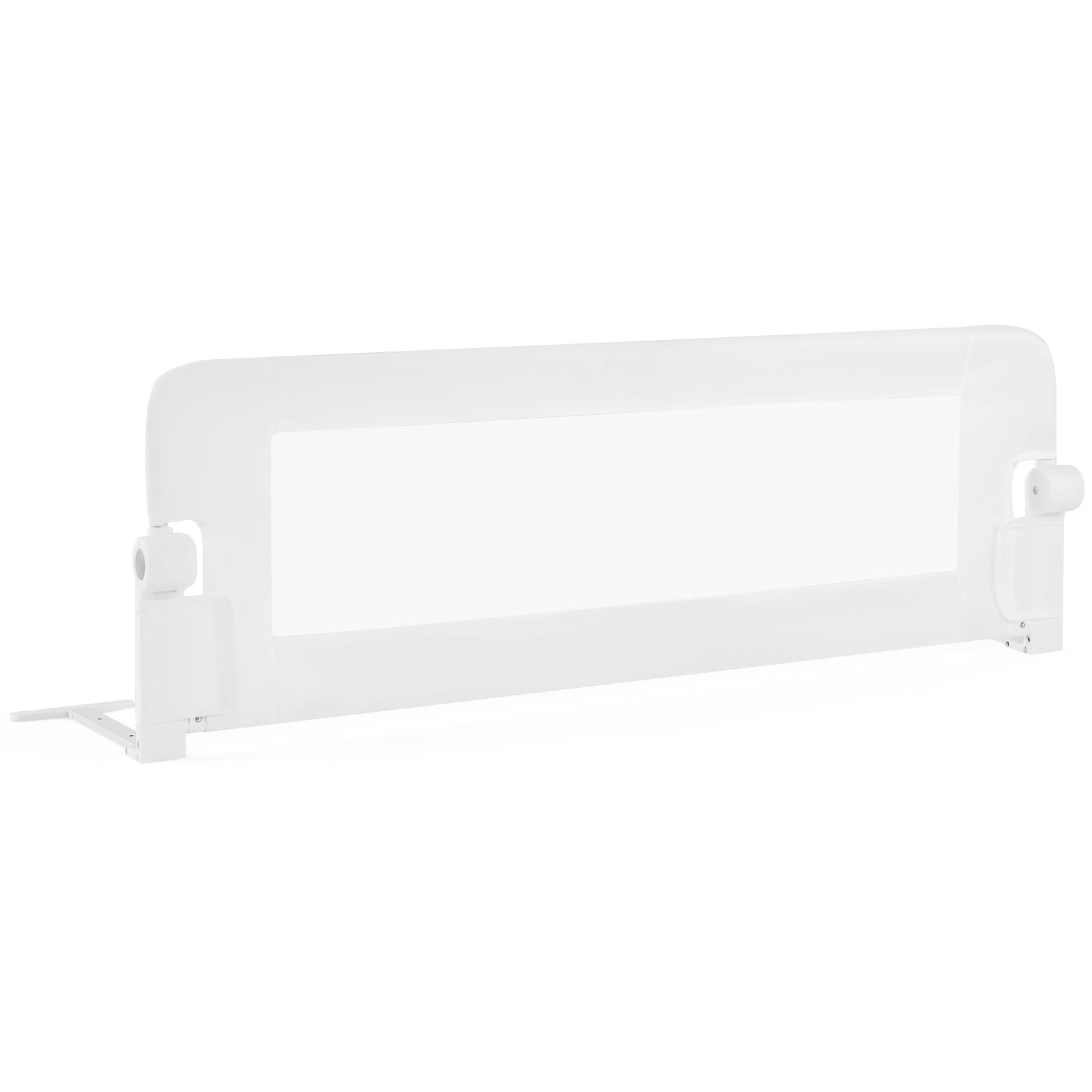 Foldable Bed Rail Swing Down Baby Bed Guard Rail-Gray - White