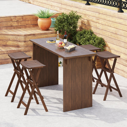 Bar Stools Set of 2 with Saddle Seat and Footrest for Kitchen Island and Balcony