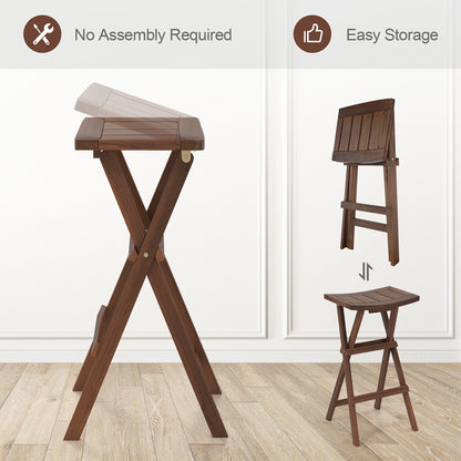 Bar Stools Set of 2 with Saddle Seat and Footrest for Kitchen Island and Balcony