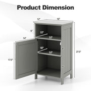 Bathroom Freestanding  Adjustable Shelf Floor Storage Cabinet-Gray