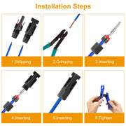 10 Pairs Solar Panel Connectors Adapter Male/Female IP67 Waterproof Connector