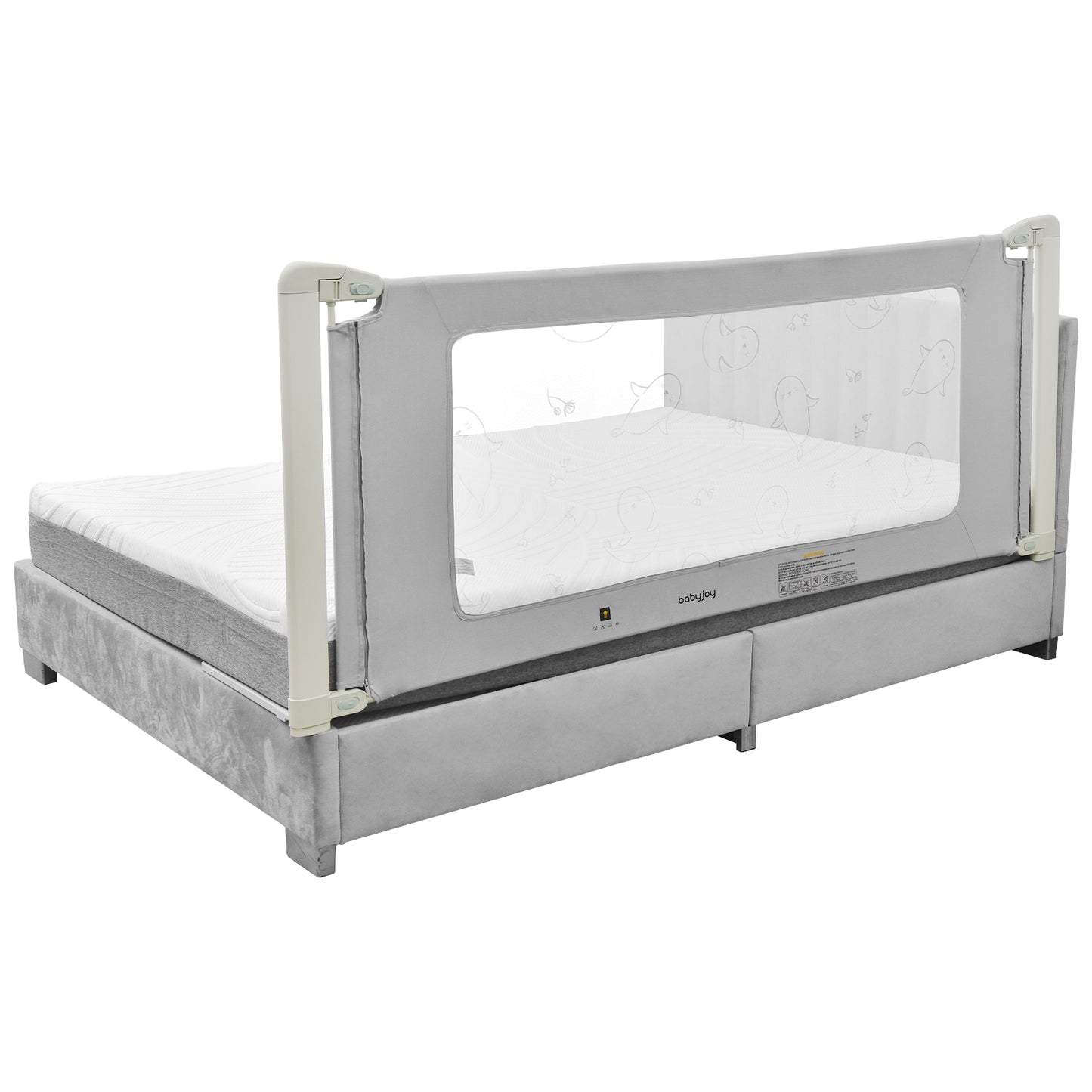Bed Rail Guard for Toddlers Kid with Adjustable Height and Safety Lock-70 inch - 79 Inch