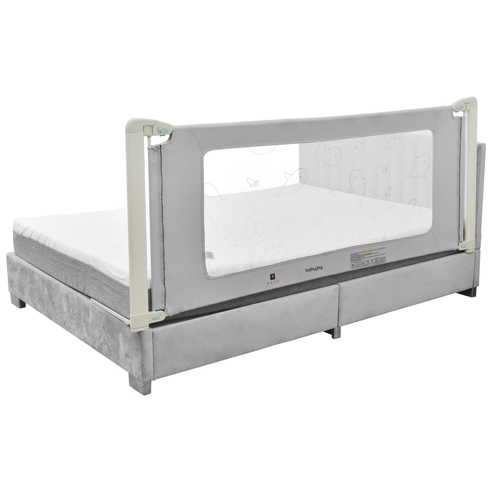 Bed Rail Guard for Toddlers Kid with Adjustable Height and Safety Lock-70 inch - 79 Inch