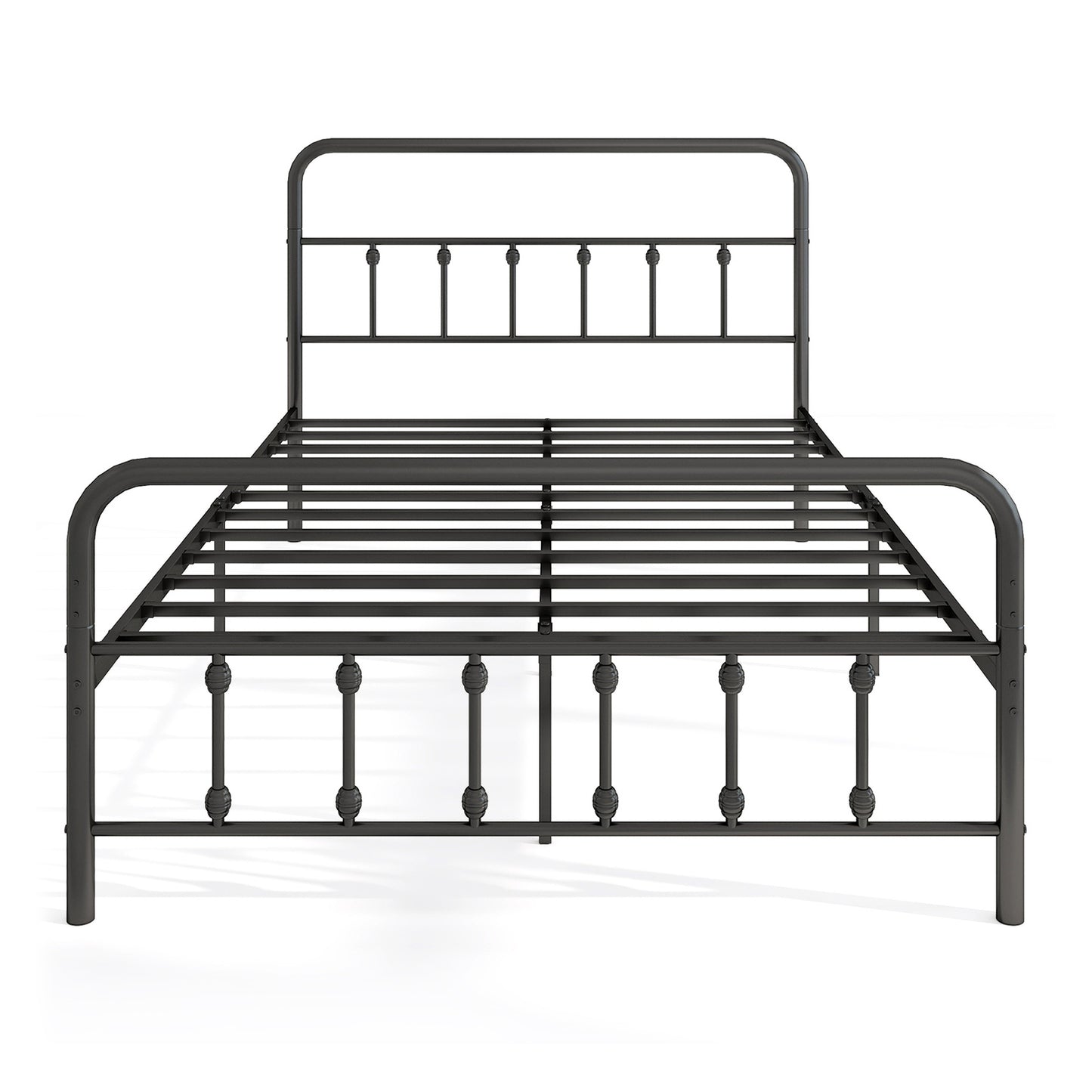 Bed Frame with Headboard and Under Bed Storage Black-Twin Size - Full Size