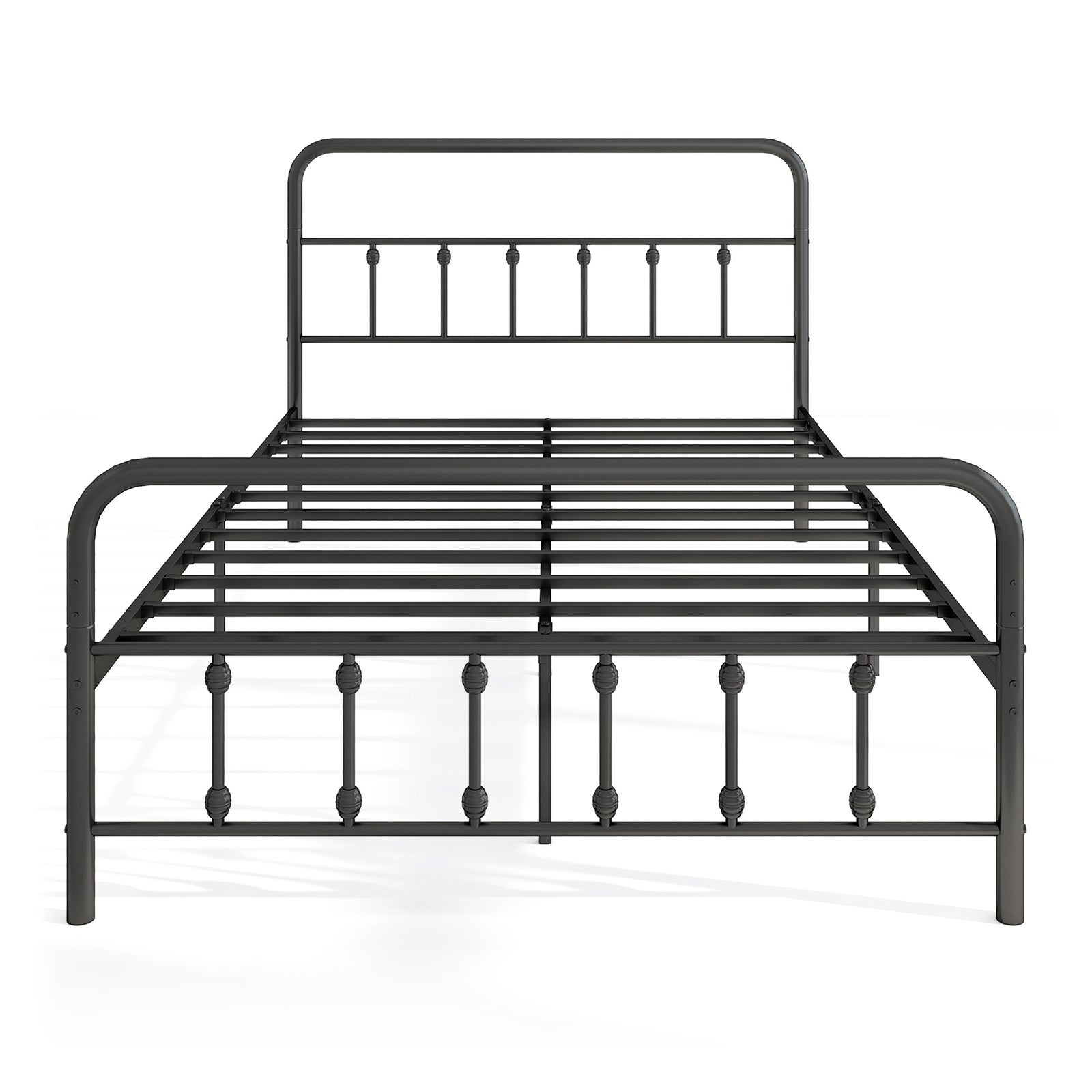Bed Frame with Headboard and Under Bed Storage Black-Twin Size - Full Size