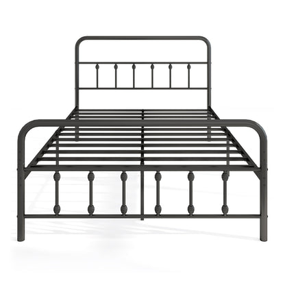Bed Frame with Headboard and Under Bed Storage Black-Twin Size - Full Size